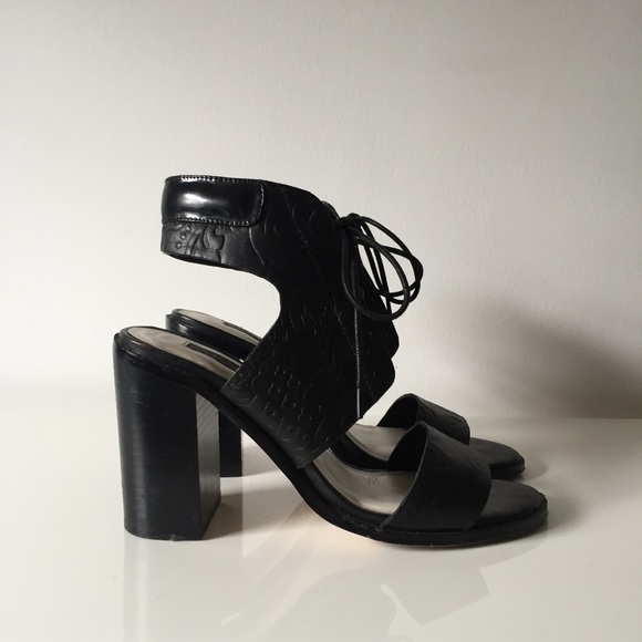 SENSO Black Valleri Lace Up Heels Sandals 38 7.5 - Picture 4 of 8